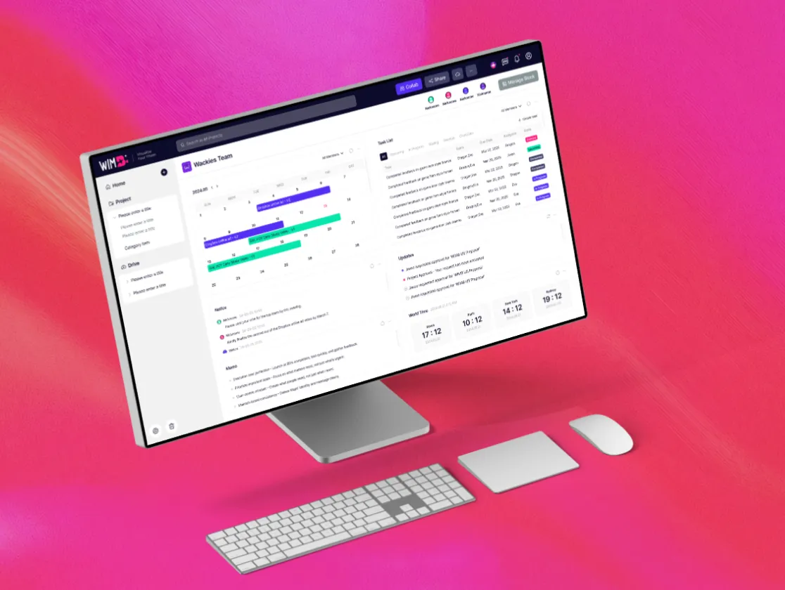 WimB 업무 일정과 데이터를 관리하는 B2B 대시보드 시스템